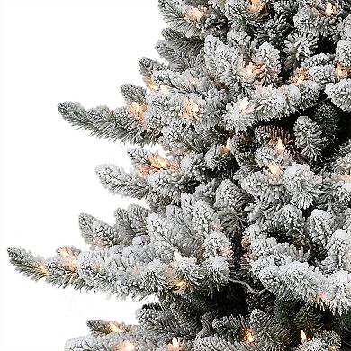 PULEO INTERNATIONAL 6.5-ft. Spruce Flocked 700-Light Artificial Christmas Tree