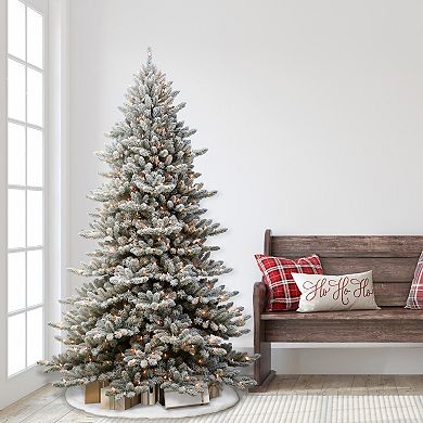 PULEO INTERNATIONAL 7.5-ft. Fraser Fir Flocked 600-Light Artficial Christmas Tree