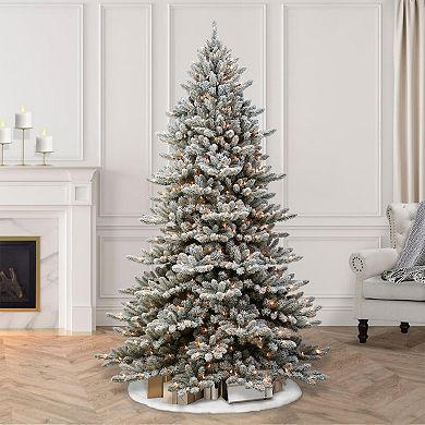 PULEO INTERNATIONAL 7.5-ft. Fraser Fir Flocked 600-Light Artficial Christmas Tree