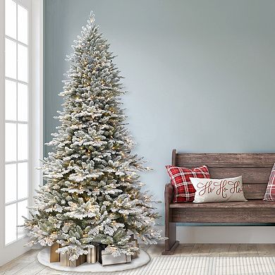 PULEO INTERNATIONAL 7.5-ft. Douglas Fir Downswept Flocked 800-Light Artificial Christmas Tree