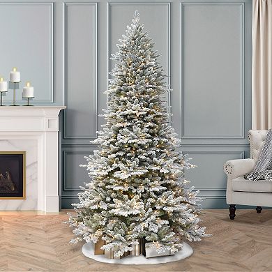 PULEO INTERNATIONAL 7.5-ft. Douglas Fir Downswept Flocked 800-Light Artificial Christmas Tree