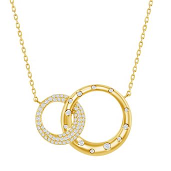 Argento Bella 14k Gold Over Silver Interlocking Cubic Zirconia Circle Necklace