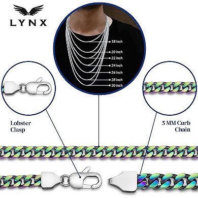 Men's LYNX Stainless Steel Curb Chain Necklace