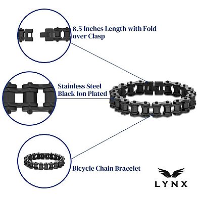 Men's LYNX Stainless Steel Bicycle-Chain Bracelet