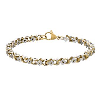 Men's LYNX Stainless Steel Square-Link Chain Bracelet