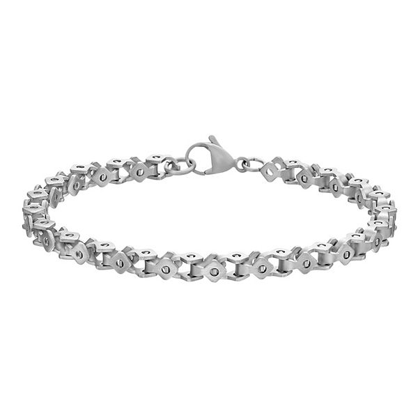 Men's LYNX Stainless Steel Square-Link Chain Bracelet