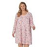 Plus Size Croft & Barrow® Cozy Long Sleeve Nightgown with Lace Trim
