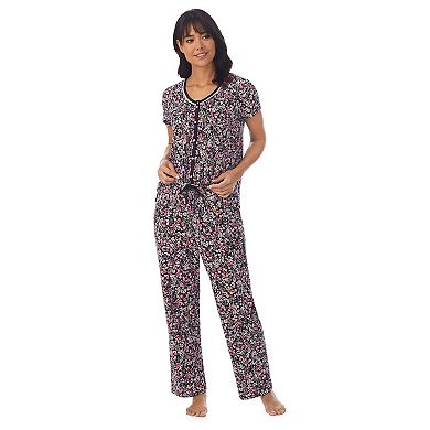 Women's Croft & Barrow® Cozy Short Sleeve Pajama Top & Pajama Pants Set