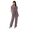 Women's Croft & Barrow® Cozy Short Sleeve Pajama Top & Pajama Pants Set 
