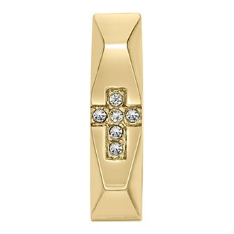 Men's LYNX Cubic Zirconia Cross Stainless Steel Hoop Earring