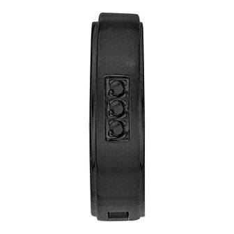 Men's LYNX Black Cubic Zirconia Stainless Steel Hoop Earring