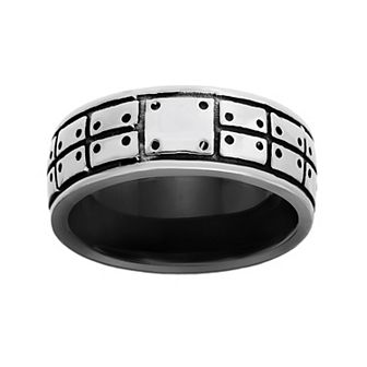 LYNX Stainless Steel Black Ion-Plated Men's Ring