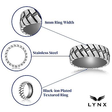 Men's LYNX Stainless Steel Textured Ring