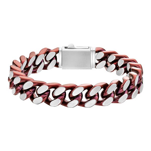 Lucleon Men's Engravable Amager Rainbow Cable Chain Bracelet