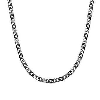 Men's LYNX Black Stainless Steel Curb Chain Necklace
