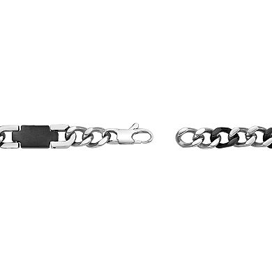 Men's LYNX Black Stainless Steel Curb Chain Necklace