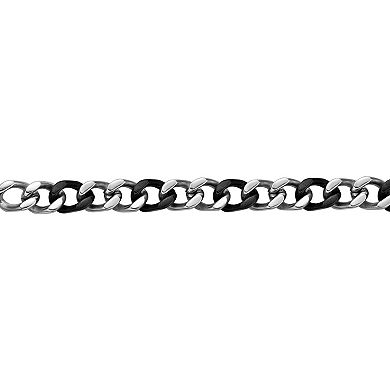 Men's LYNX Black Stainless Steel Curb Chain Necklace
