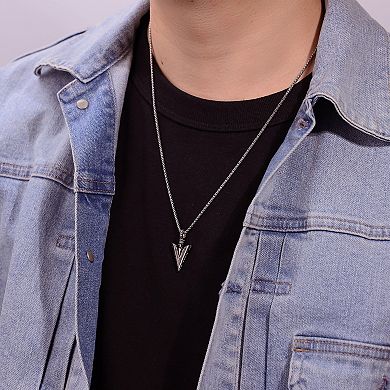 LYNX Stainless Steel Arrow Head 24" Men's Pendant Necklace