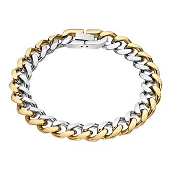 Men's LYNX Two-Tone Stainless Steel Curb Chain Bracelet