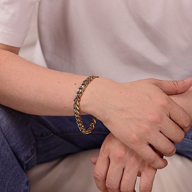 Men's LYNX Two-Tone Stainless Steel Curb Chain Bracelet