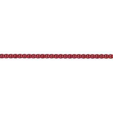 Men's LYNX Red Acrylic Coated Stainless Steel 3 mm Wheat Chain Necklace