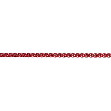 Men's LYNX Red Acrylic Coated Stainless Steel 3 mm Wheat Chain Necklace