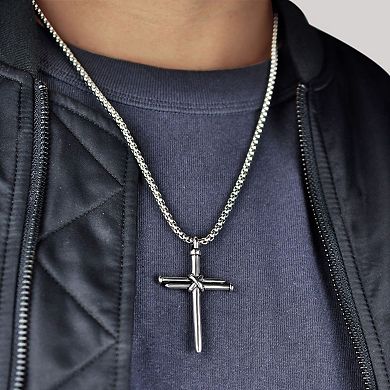 Men's LYNX Stainless Steel Nail Cross Pendant