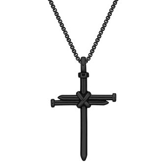 Men's LYNX Stainless Steel Nail Cross Pendant