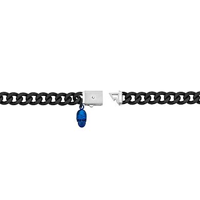 LYNX Stainless Steel 11mm Curb Chain Black Ion-Plated 9" Men's Bracelet