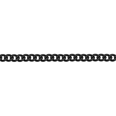 LYNX Stainless Steel 11mm Curb Chain Black Ion-Plated 9" Men's Bracelet
