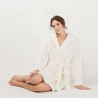 Women's LC Lauren Conrad Plush Hooded Wrap Robe