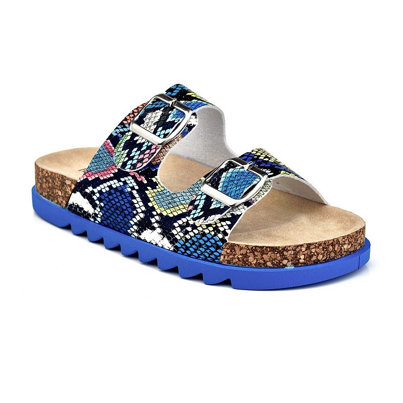 FABULOUS72BLUESNAKE Henry Ferrera Fabulous 72 Womens Slide Sandals, Bl sku FABULOUS72BLUESNAKE
