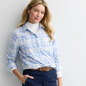 Women's Croft & Barrow® The Extra Soft Plaid Flannel Shirt