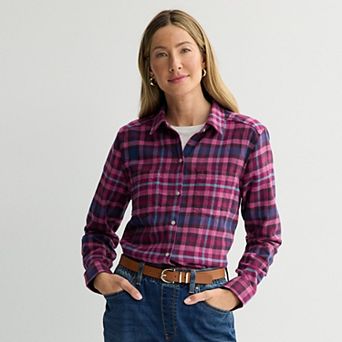 Women's Croft & Barrow® The Extra Soft Plaid Flannel Shirt