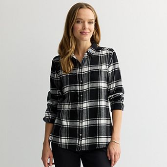 Women's Croft & Barrow® The Extra Soft Plaid Flannel Shirt
