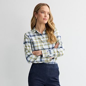 Women's Croft & Barrow® The Extra Soft Plaid Flannel Shirt