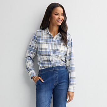Women's Croft & Barrow® The Extra Soft Plaid Flannel Shirt