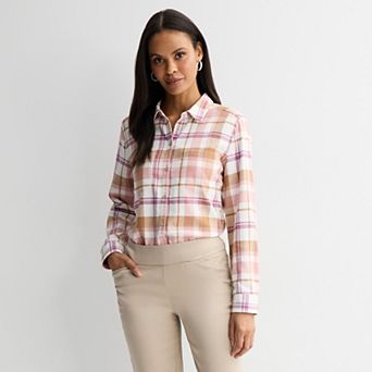 Women's Croft & Barrow® The Extra Soft Plaid Flannel Shirt