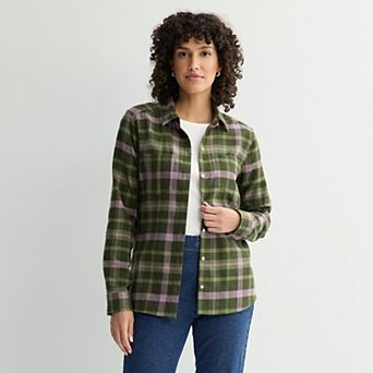 Women's Croft & Barrow® The Extra Soft Plaid Flannel Shirt
