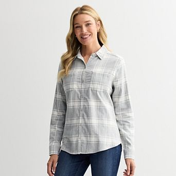 Women's Croft & Barrow® The Extra Soft Plaid Flannel Shirt
