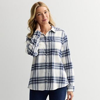 Women's Croft & Barrow® The Extra Soft Plaid Flannel Shirt