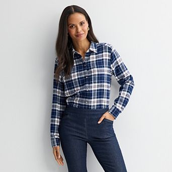 Women's Croft & Barrow® The Extra Soft Plaid Flannel Shirt
