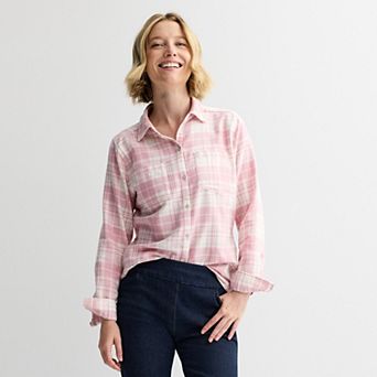Women's Croft & Barrow® The Extra Soft Plaid Flannel Shirt