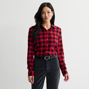 Women's Croft & Barrow® The Extra Soft Plaid Flannel Shirt
