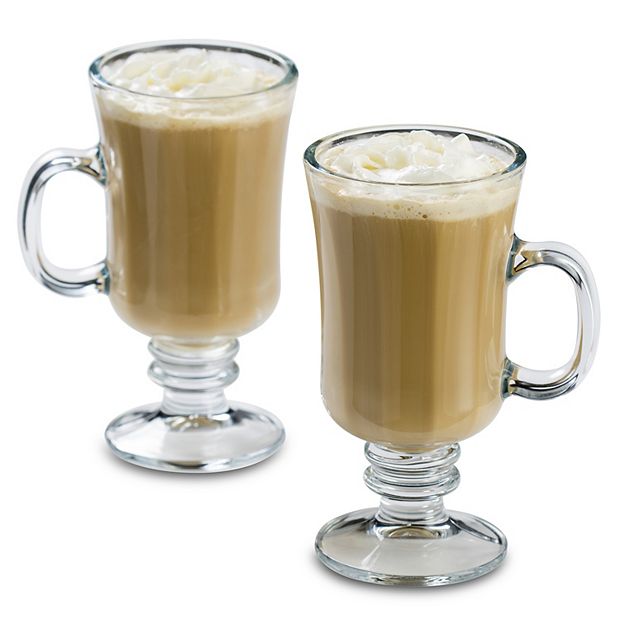 Bely Irish Double Wall Glass Coffee Cups,Set of 4 (13oz, 370ml),Clear  Coffee Mug,Coffee Glass,Tea Cups,Latte Cups,Glass Coffee Mug,Beer  Glasses,Latte Mug,Clear …