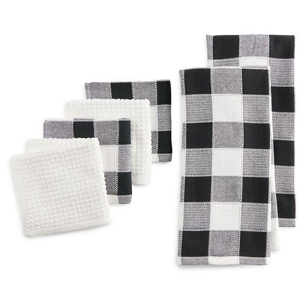 Fast-drying Buffalo Plaid Kitchen Towels - Black And White Farmhouse Towels  For Cooking And Baking - Temu