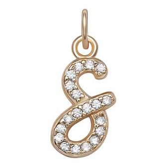 LC Lauren Conrad Sterling Silver Cubic Zirconia Initial Charm