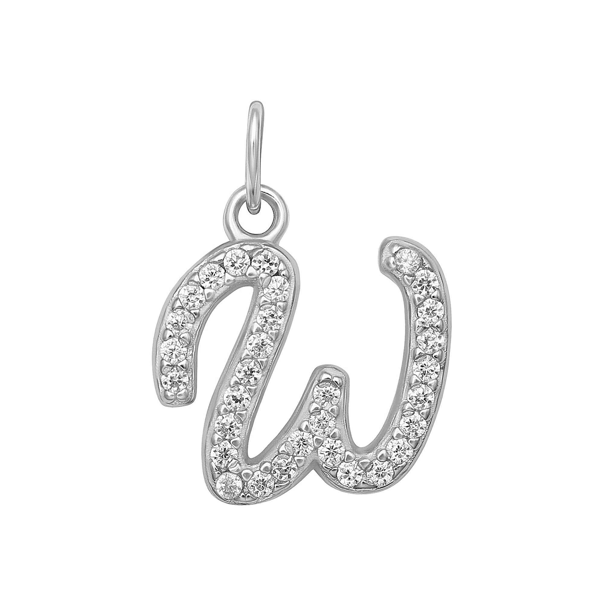 LC Lauren Conrad Sterling Silver Cubic Zirconia Initial Charm, Womens, Ste