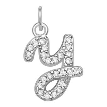 LC Lauren Conrad Sterling Silver Cubic Zirconia Initial Charm