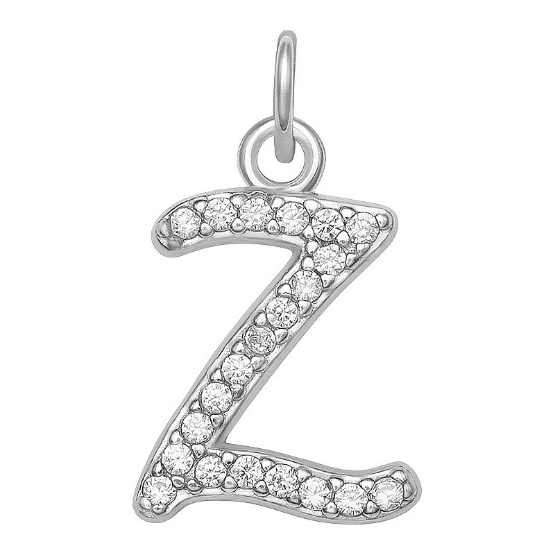 LC Lauren Conrad Sterling Silver Cubic Zirconia Initial Charm, Womens, Gre
